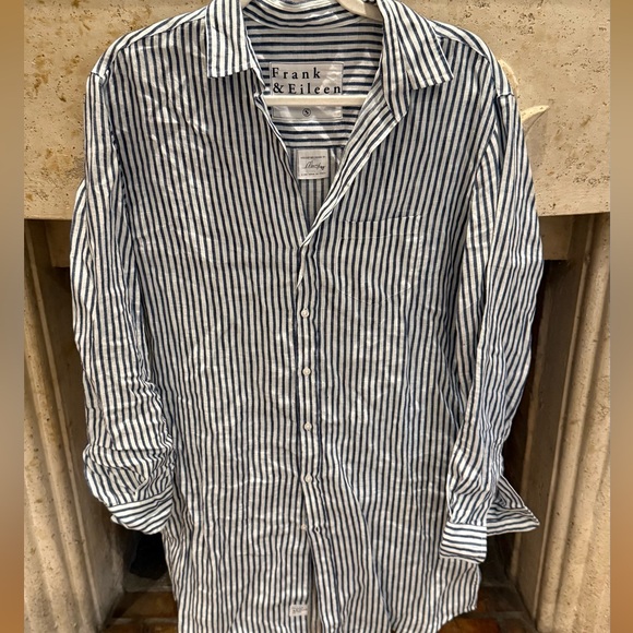 Frank & Eileen Tops - Frank & Eileen Navy and White Striped Shirt